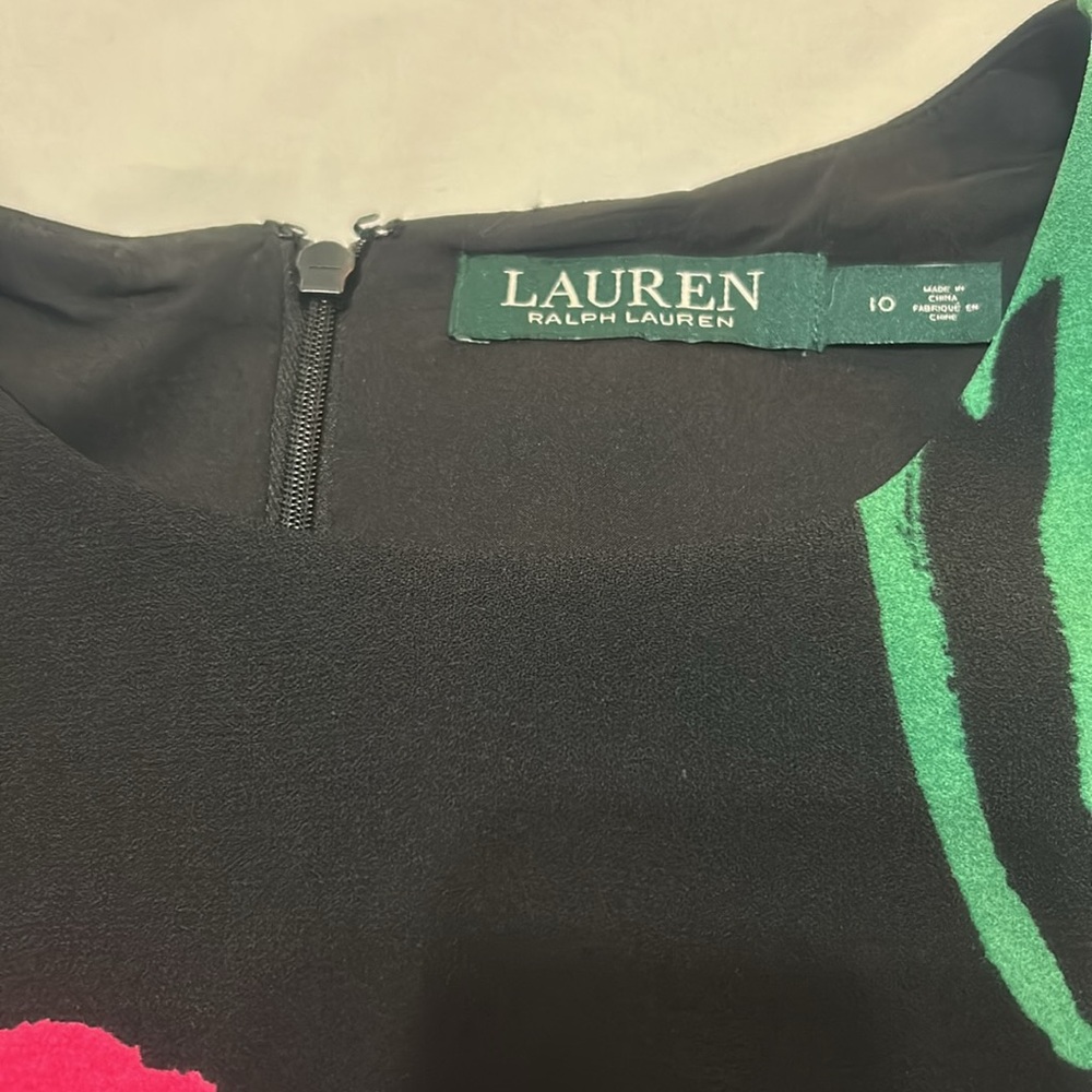Ralph Lauren Floral Women’s Mini Black and Pink size 10 - Picture 2 of 8